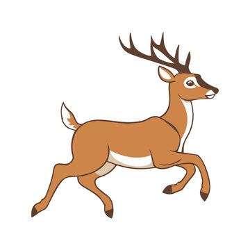 Deer illustration in flat-style vector art