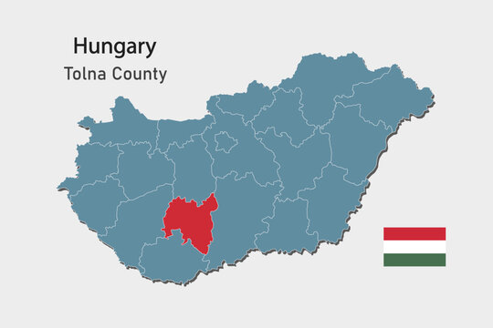 Vector map Hungary, county Tolna