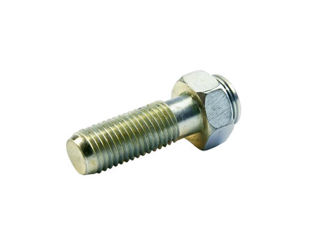 Metal bolt and nut isolated on transparent background.
