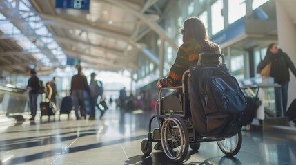 Person in Wheelchair at Airport