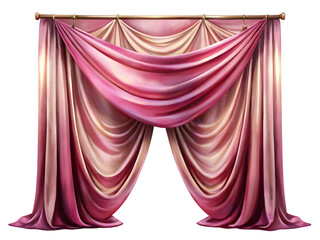 pink silk curtain