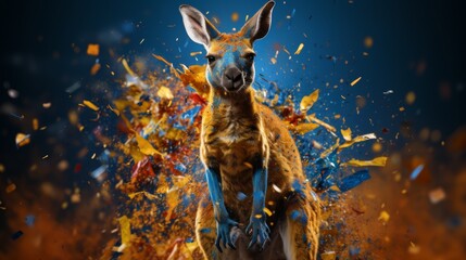 Happy Australia Day, kangaroo, banner, minimalistic, neutral background