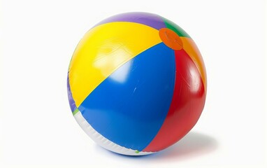Colorful Fun Vibrant Beach Ball Isolated on White Background.