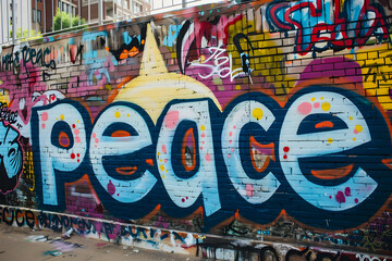 graffiti on wall with Peace