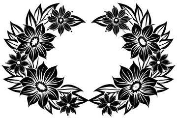 black and white floral frame