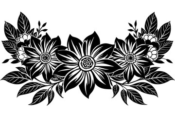 black and white floral design