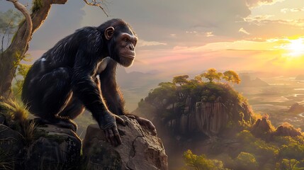 Obraz na płótnie Canvas Panorama hominidae, human hybrid, Art