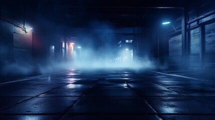 A Dark Empty Street: Dark Blue Background

