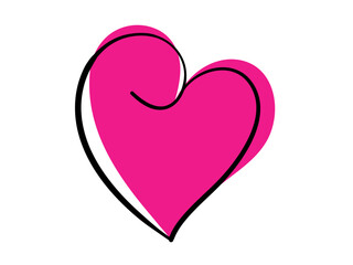 Pink heart isolated on white background. Love shape illustration.