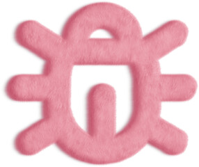 Bug Pink Fluffy Icon