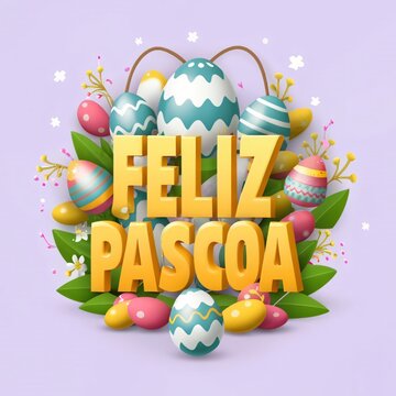 Feliz Pascoa Vibrant Color Social Media Bannar