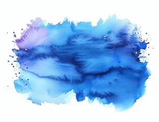 Watercolor blue color splash, clipart, isolated on a white background 