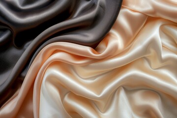 Close Up of Black and White Fabric. Generative AI