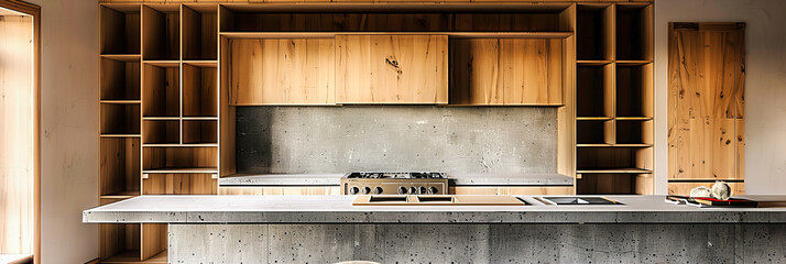 Modern Kitchen Design in New Home, White Interior with Wooden Accents, Contemporary Style