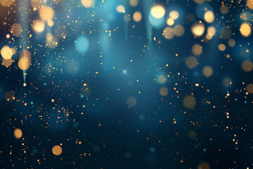 Blue and gold bokeh background