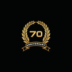 70th golden anniversary logo on black background