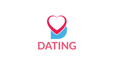 dating love romantic logo design vector