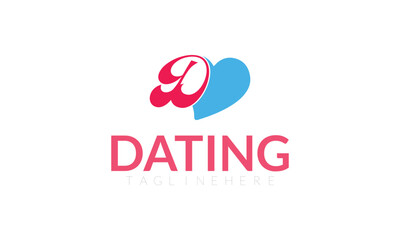 Dating app, love chat logo icon, dating logo design. 