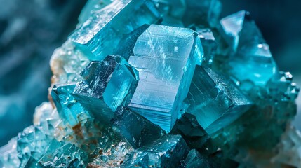 Blue Aquamarine Crystal Cluster. Aquamarine is a beautiful blue variety of the mineral beryl. It is a popular gemstone and is often used in jewelry.