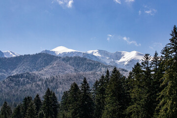 Kościelisko, Karpielówka, widok na Czerwone Wierchy zimą, Tatry Zachodnie