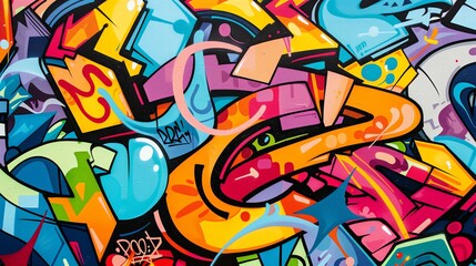 Colorful abstract graffiti. Grunge urban art background. Bright colors.