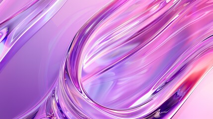 3D Purple Fluid Glass Background with Abstract Design