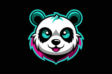 a hippy panda head print ready vector t-shirt design