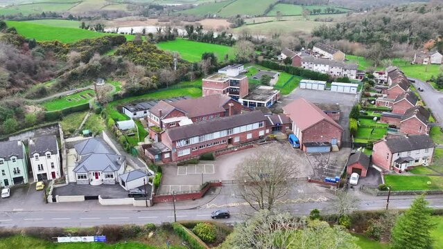 Aerial view of Blackwater Integrated College County Down Northern Ireland