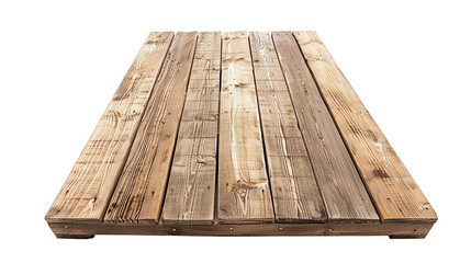 Perspective view of wood or wooden table top isolated on white or transparent background