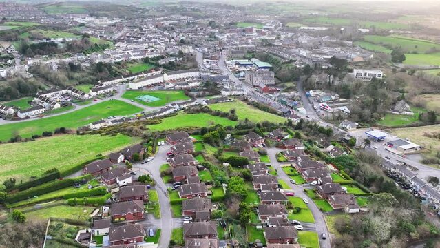 Aerial view of Residential housing in Downpatrick County Down Northern Ireland