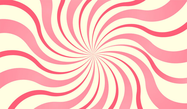 Candy radial background. Marshmallow swirl pattern. Retro psychedelic backdrop.