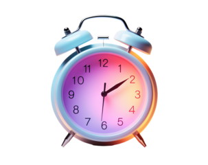 Alarm clock isolated on transparent background. Icon