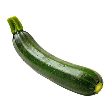 Zucchini isolated on white transparent background.