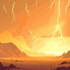 lightning over the desert