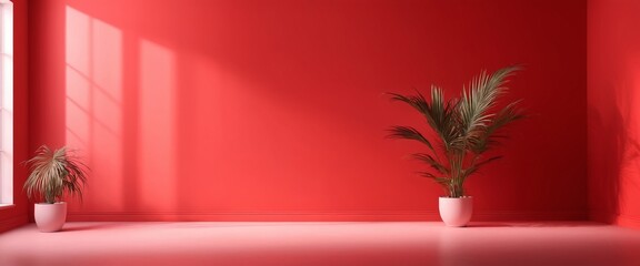 The wall. red color gradient studio background for product presentation - 769084798