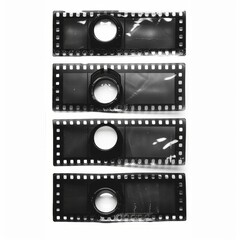 Obraz premium Black and white film photo and old film photo in a black frame