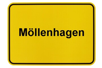 Illustration eines Ortsschildes der Gemeinde Möllenhagen in Mecklenburg-Vorpommern
