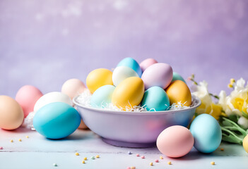 Easter pastel colored eggs - 769085173