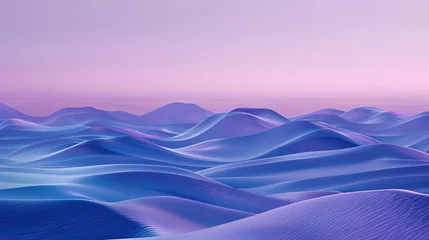 Photo sur Plexiglas Violet Abstract 3D Purple Sand Dunes at Dusk Background Design