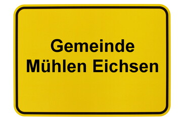 Illustration eines Ortsschildes der Gemeinde Mühlen Eichsen in Mecklenburg-Vorpommern