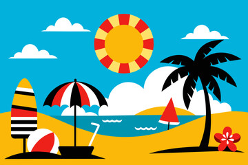 vector design of a summer scene
