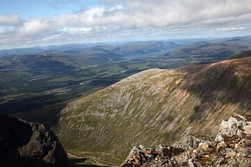 View from the ascent of Ben Nevis by the Carn Mor Dearg Arete - Fort William - Highlands - Scotland...