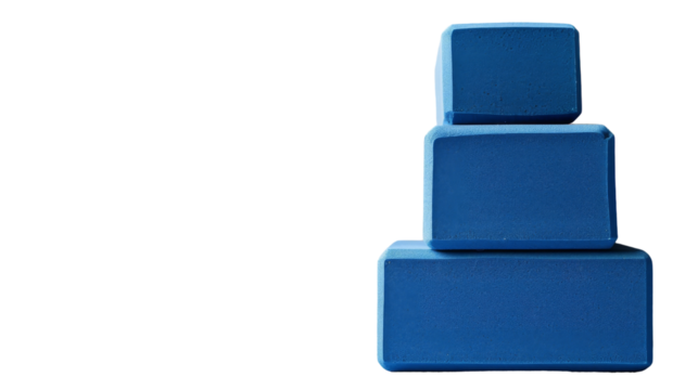 A mesmerizing stack of azure blocks reaches towards the sky in a gravity-defying formation