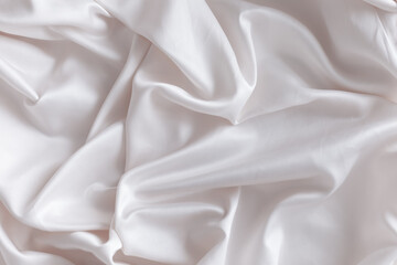 White Silk Texture. White copy space background - 769090535
