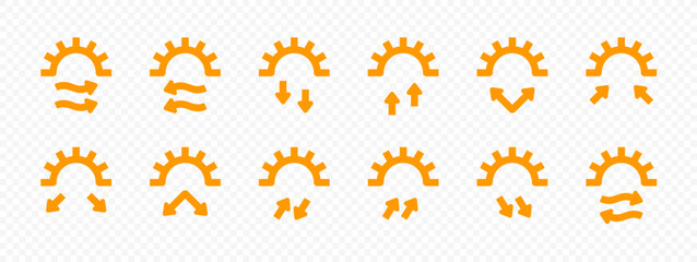 Sun and arrows vector design