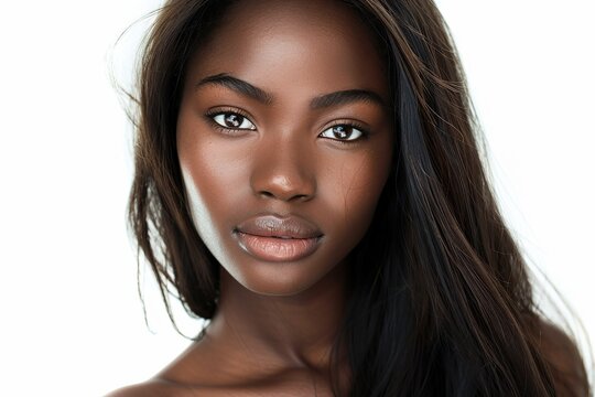 Portrait of african american woman with clean healthy skin