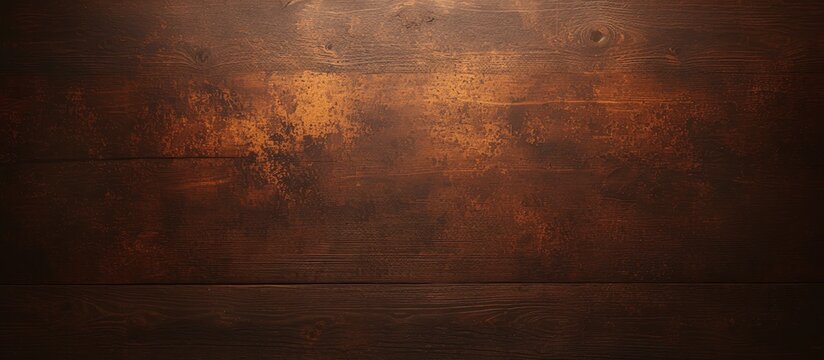 Brown rusty metal texture background, old steel surface with rust and grain. Dark brown wood 