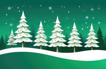 Fototapeta premium Abstract christmas tree in forest illustration for christmas