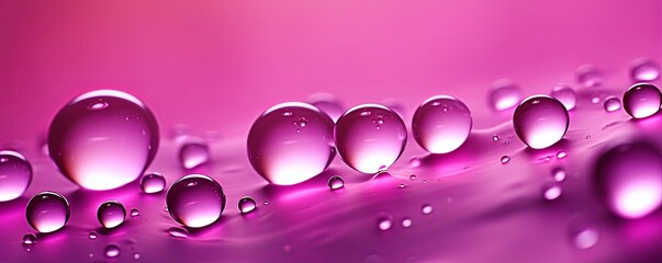 water droplets on all magenta matte background with copy space and blank pattern for text or photo backgrdrop