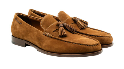 Chic men's loafers with a suede finish and tassel detail, featuring a comfortable fit and sophisticated charm, captured in lifelike - Powered by Adobe